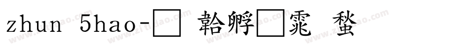 zhun 5hao字体转换